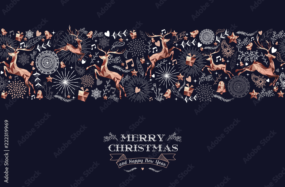 Merry Christmas copper ornament pattern card