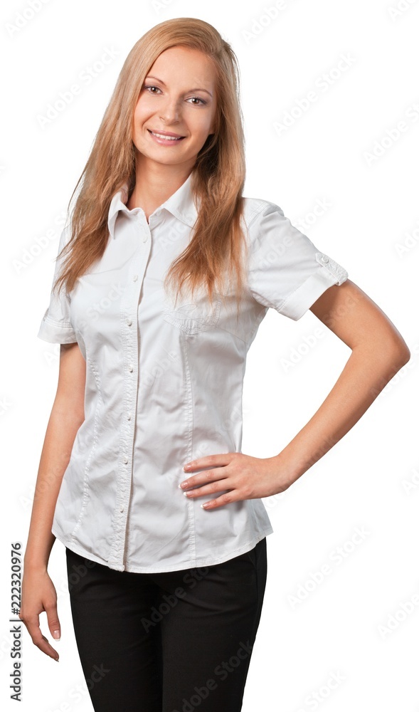 Woman standing with her hand on her hip Woman standing with her hand on her hip