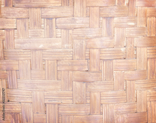 Traditional handcraft wood woven patterns Natural dried reed brown background
