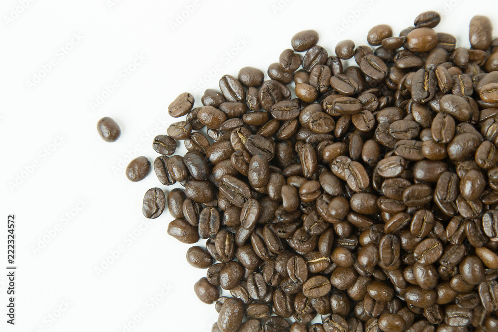 The coffee roast beans premium on white background. The coffee roast beans premium on white background.