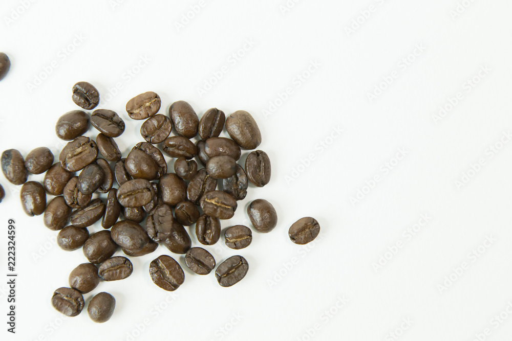 The coffee roast beans premium on white background. The coffee roast beans premium on white background.