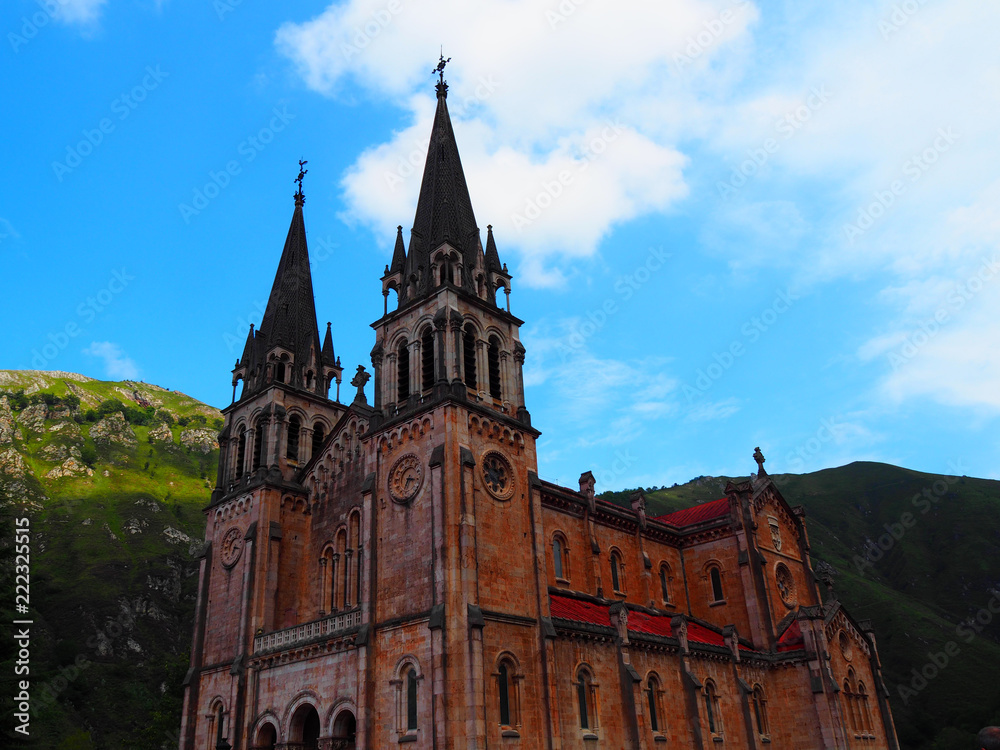 View of the Basilica in Covadonga, Asturias - Spain