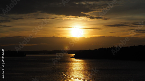 sunset at archipelago sea in sweden © iris