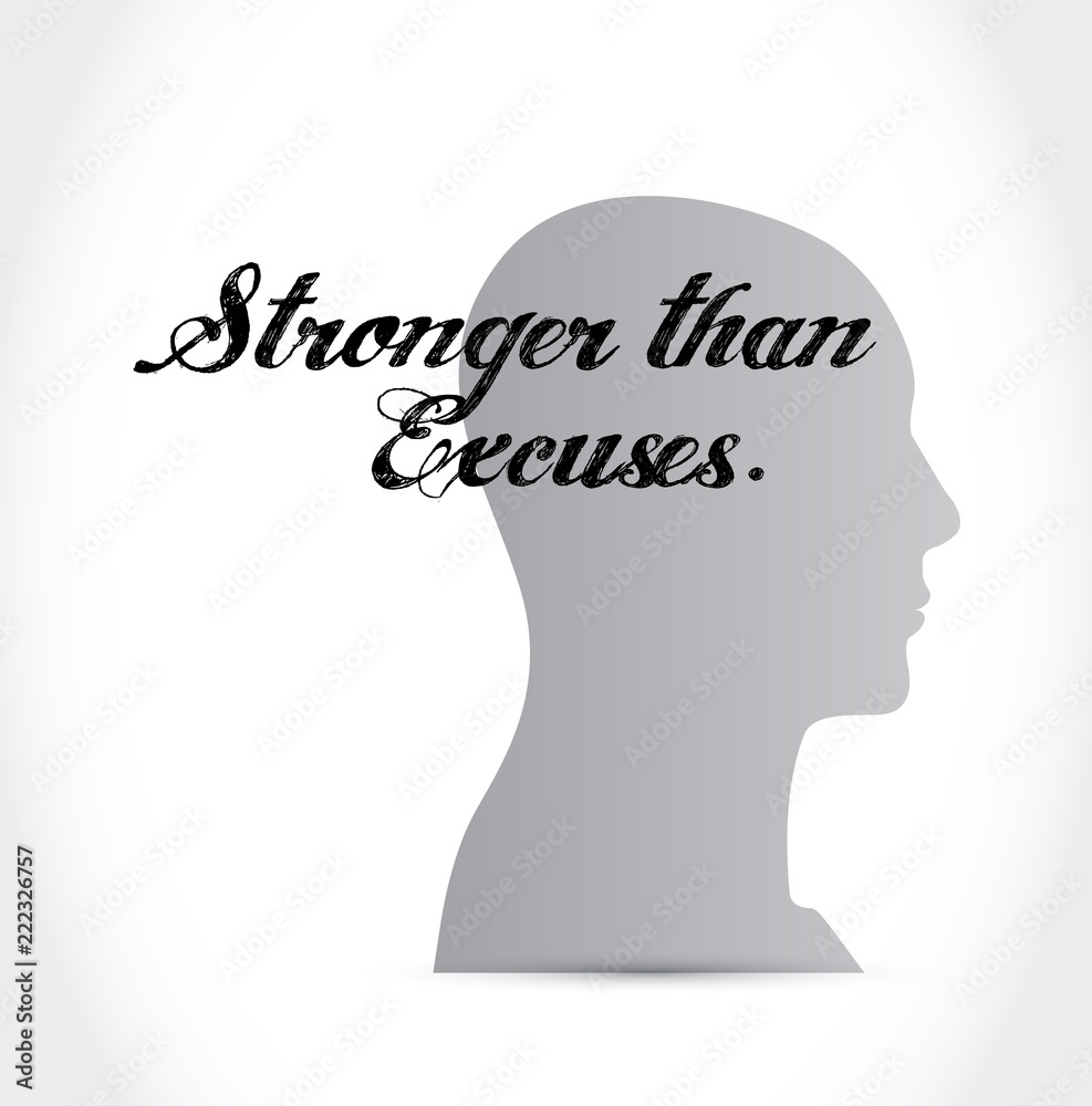 Stronger than Excuses thinking brain sign