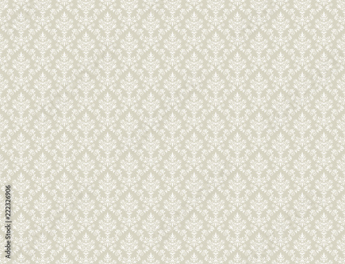 Fototapeta Naklejka Na Ścianę i Meble -  Brown gold wallpaper with white damask pattern