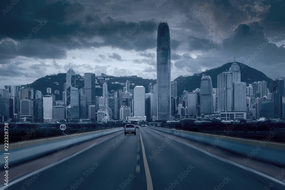 Fototapeta premium Hong Kong business district building skyline.