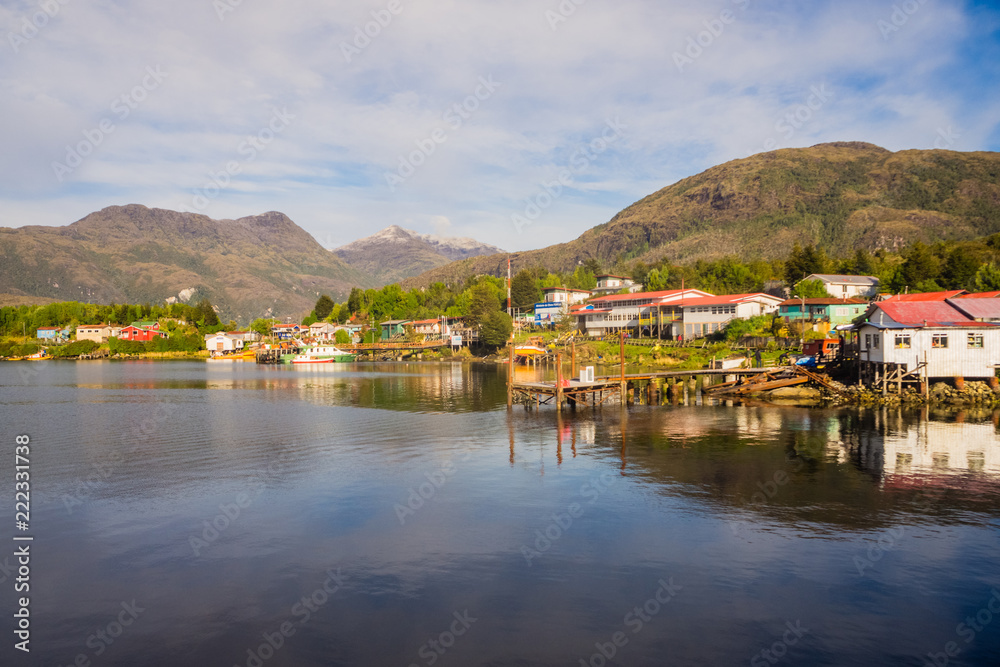 Panoramic view of Puerto Eden, south of Chile