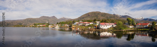 Panoramic view of Puerto Eden, south of Chile photo