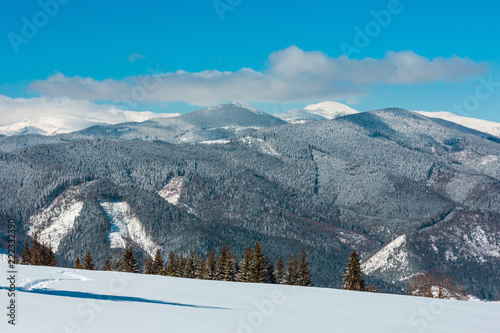 Winter snowy Carpathian mountains, Ukraine