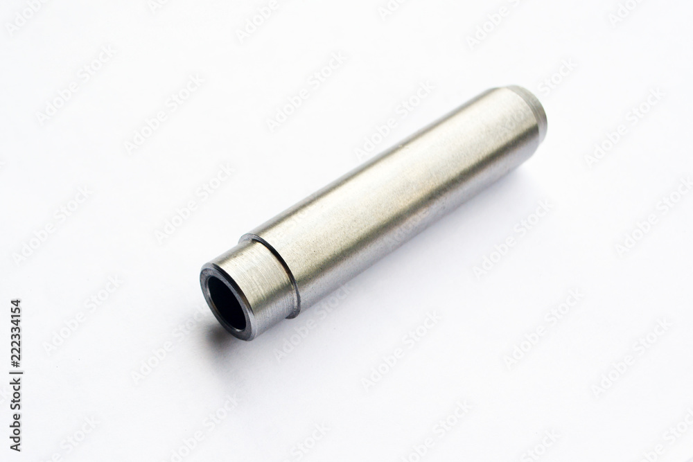 engine valve guide bushing on isolated white background engine valve guide bushing on isolated white background