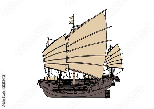 ancient ship vector