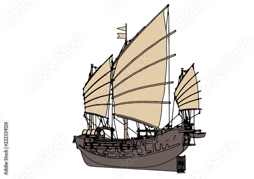 ancient ship vector