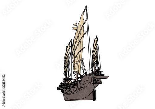 ancient ship vector