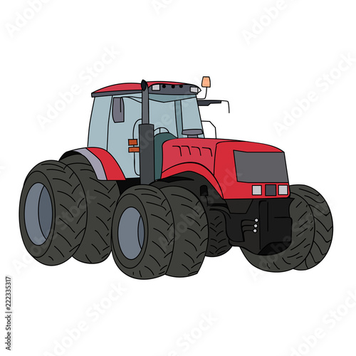 tractor on white background