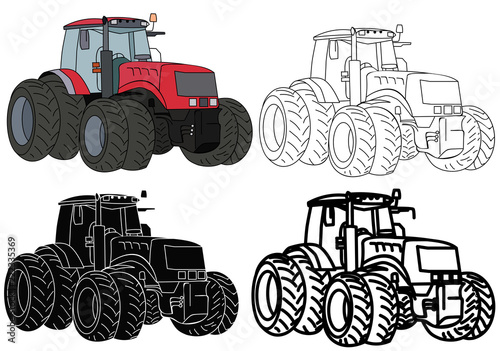 vector, on a white background tractor