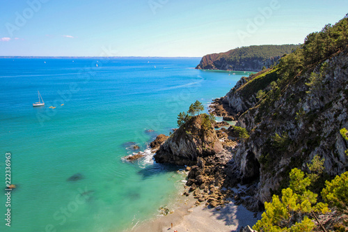 Island Beach Virgin, Morgat, péninsule de Crozon, Finistère, Bretagne, France