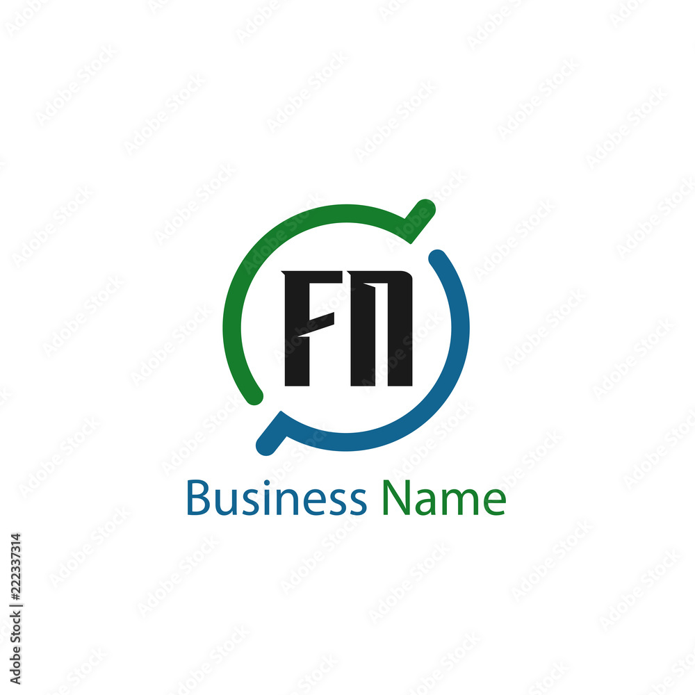 Initial Letter FN Logo Template Design