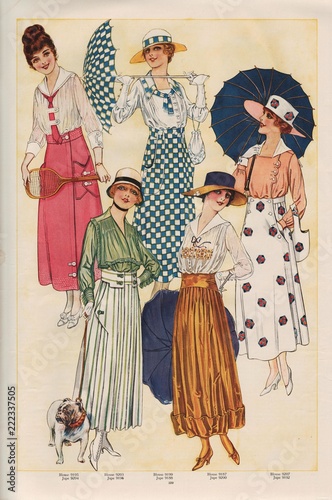 Gravure Le miroir des modes de juin 1917 N°6