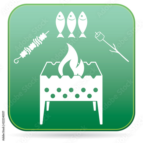 Brazier zephyr, kebab and fish icon