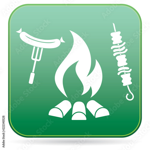 Grilled kebab and sausage icon