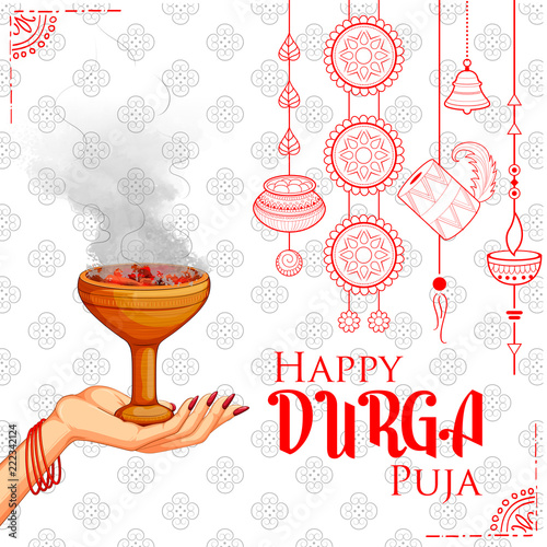 Goddess Durga in Happy Dussehra Navratri background