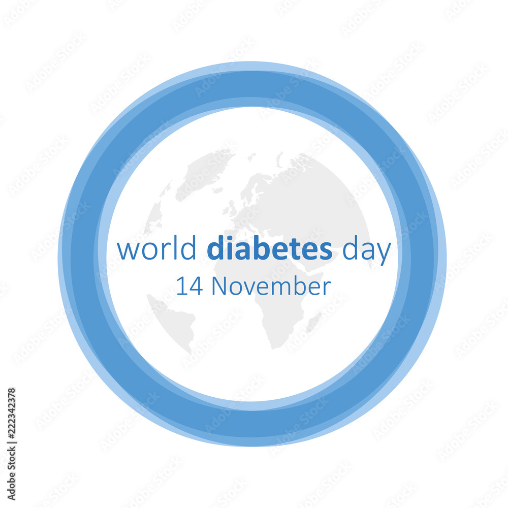 world diabetes day 14 november blue circle and earth