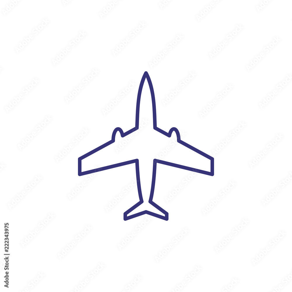 Passenger plane line icon. Aeroplane, flying, transportation. Airport concept. Vector illustration can be used for topics like departure, tourism, trip
