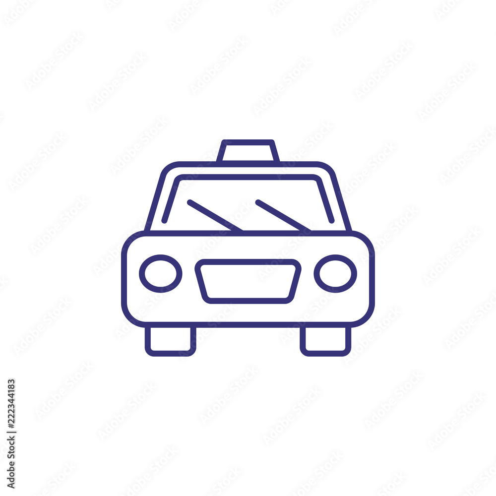 Taxi service line icon. Car, automobile, road. Traffic concept. Vector illustration can be used for topics like service, garage, tourism