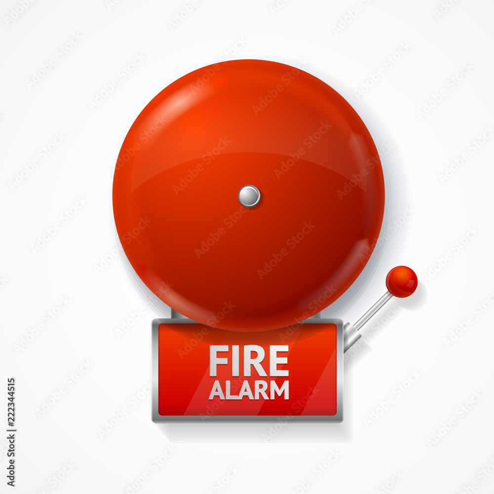 Vecteur Stock Realistic Detailed 3d Red School, Fire or Alarm Bell Set.  Vector | Adobe Stock