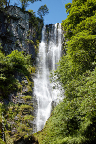 Pistyll Rhaeadr waterfall .