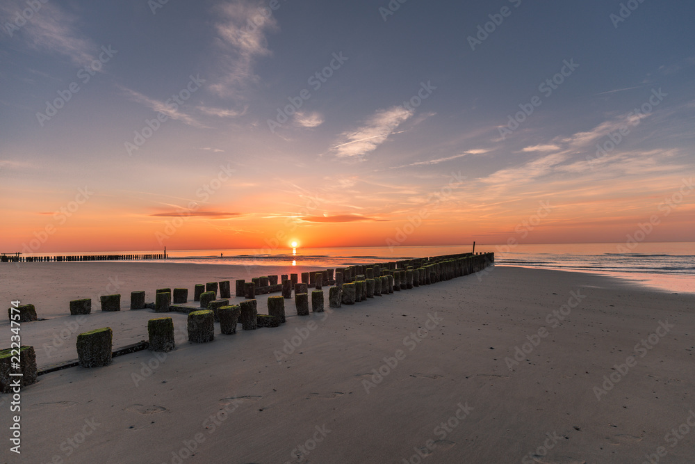 Beatiful Sunset At The Beach Of Domburg