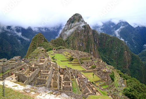 Machu Picchu after the Rain, UNESCO World Heritage Site in Cusco Region, Urubamba Province, Peru