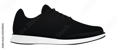 Black sneaker. vector illustration