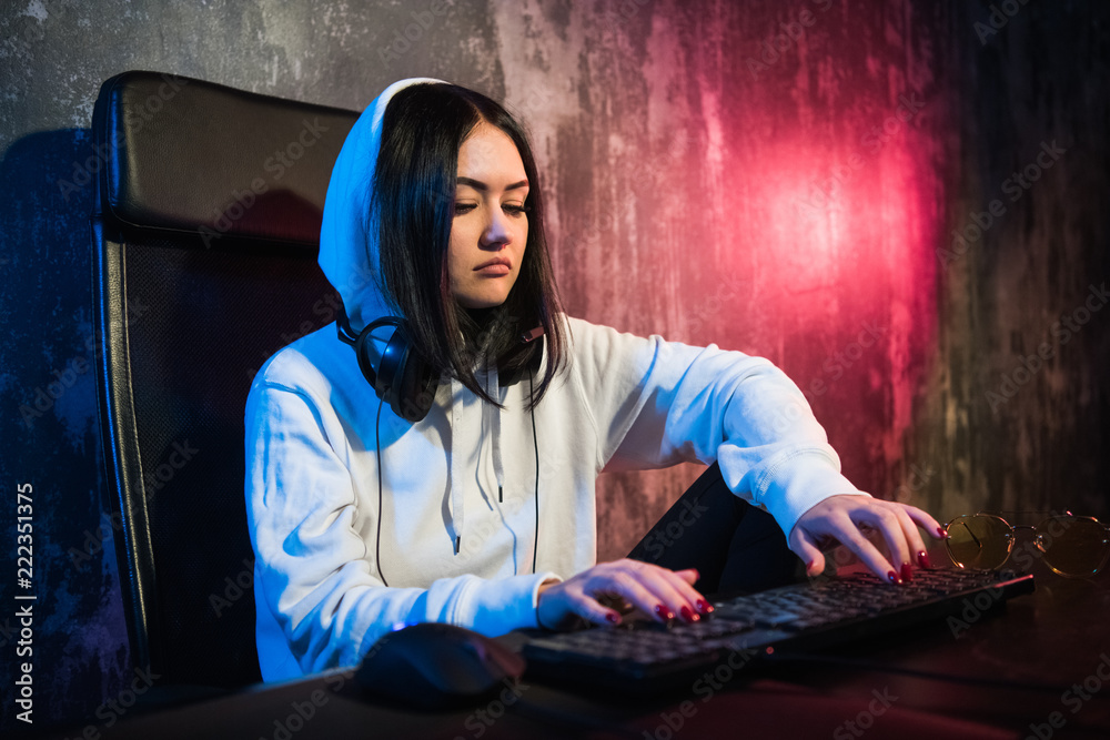 Two Pretty Gamer Girls Playing an Online Game in the Dark Neon Gaming Club,  Lifestyle Stock Footage ft. cellular & clothes - Envato Elements