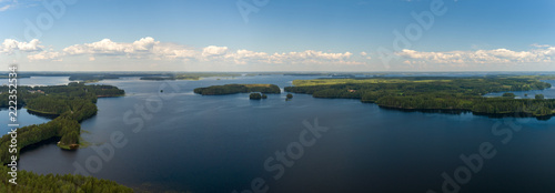 Views from the air of the lakes at Punkaharju Finland photo