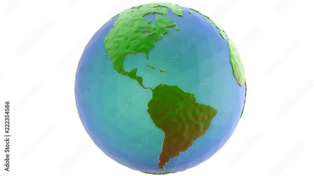 Rotating 3d low poly globe loop with alpha Rotating 3d low poly globe loop with alpha