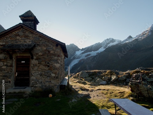 small church by weisskugelhutte in otztal alps photo