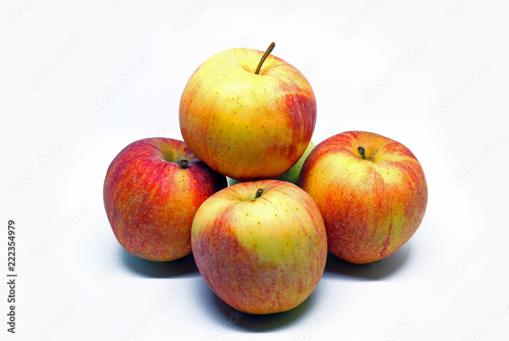 Several apples folded by a slide Several apples folded by a slide