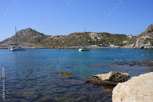 the beautiful beach at Anthony Quinn Bay Rhodes - Greece photo