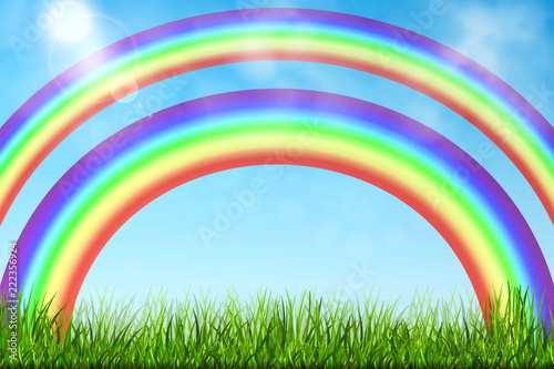 rainbow on a summer background