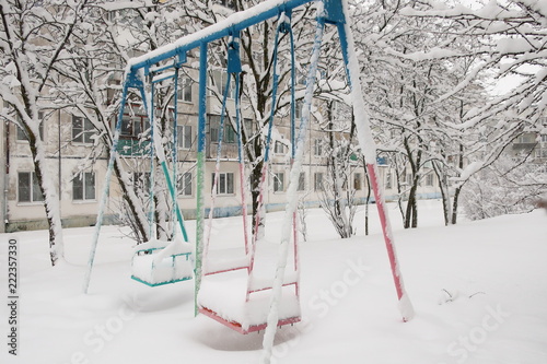 playground in winter