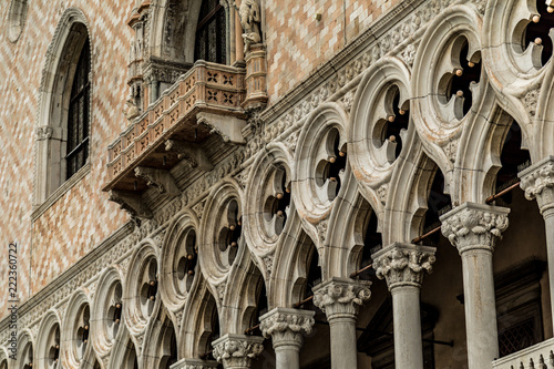 Fasade of a historical building in Venice Italy. photo