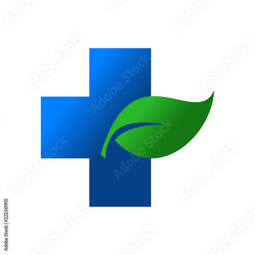 Logotipo cruz azul con hoja