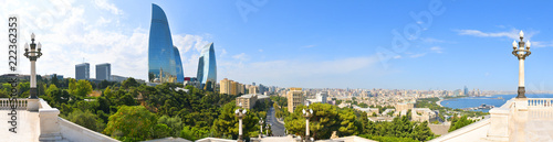 Baku,panoramic view from the mountain park photo
