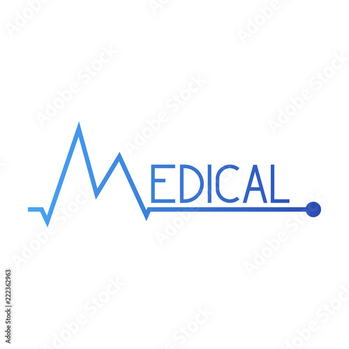 Logotipo MEDICAL en ritmo cardiaco en color azul
