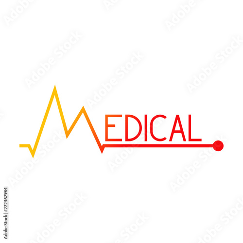 Logotipo MEDICAL en ritmo cardiaco en color naranja