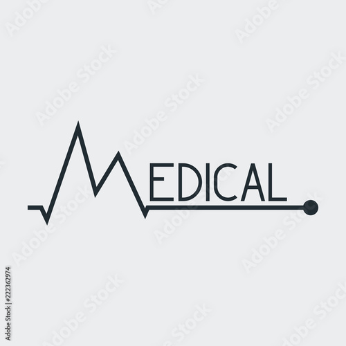 Logotipo MEDICAL en ritmo cardiaco en fondo gris