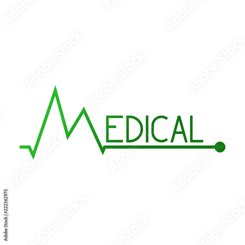 Logotipo MEDICAL en ritmo cardiaco en color verde
