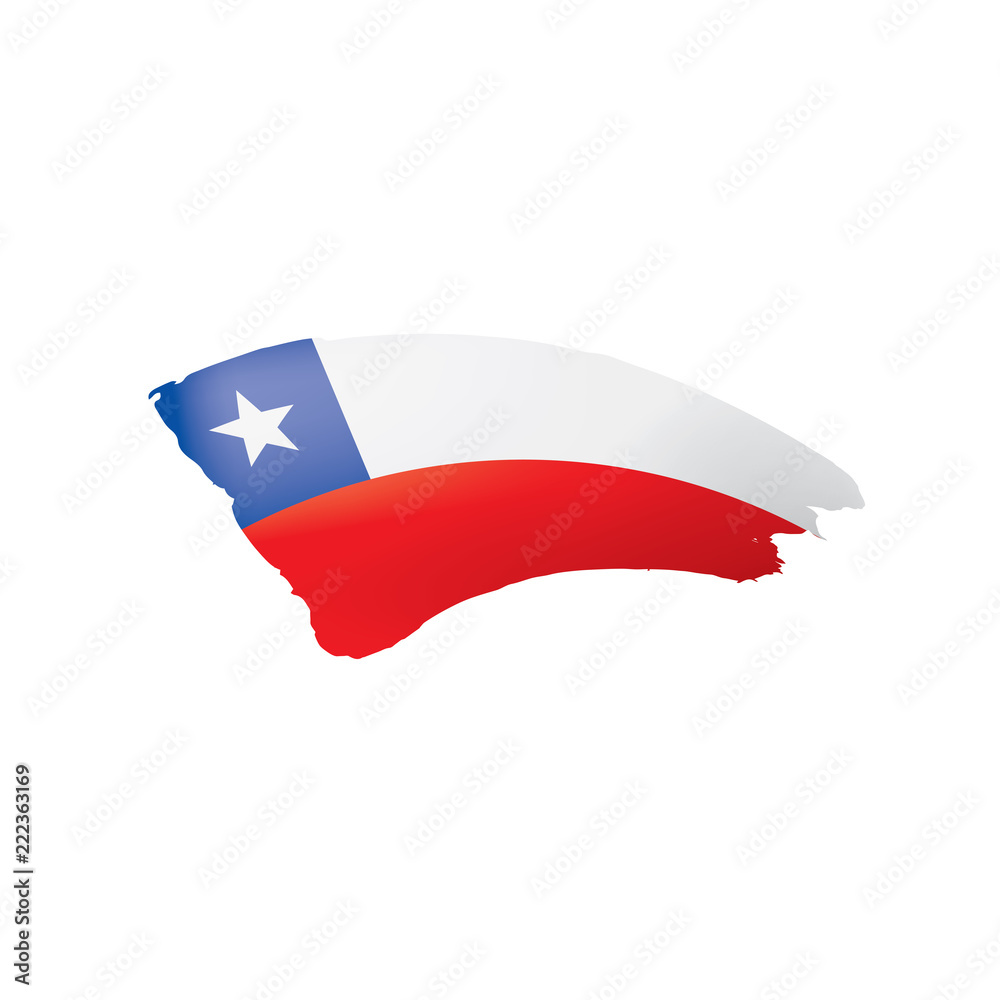 Chile flag, vector illustration on a white background Chile flag, vector illustration on a white background
