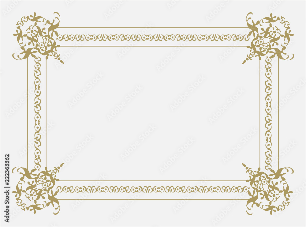 Marco floral elegante y dorado.